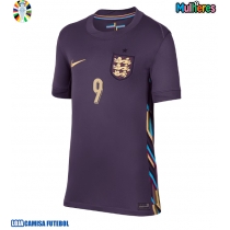 Camisa de Futebol Inglaterra Harry Kane #9 Equipamento Secundário Mulheres Europeu 2024 Manga Curta
